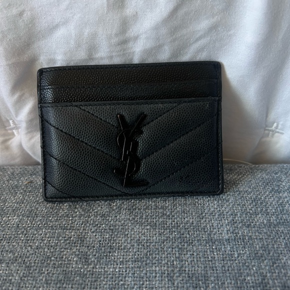 Saint Laurent Other - Saint Laurent Black Leather Card Sleeve with Stamped Logo